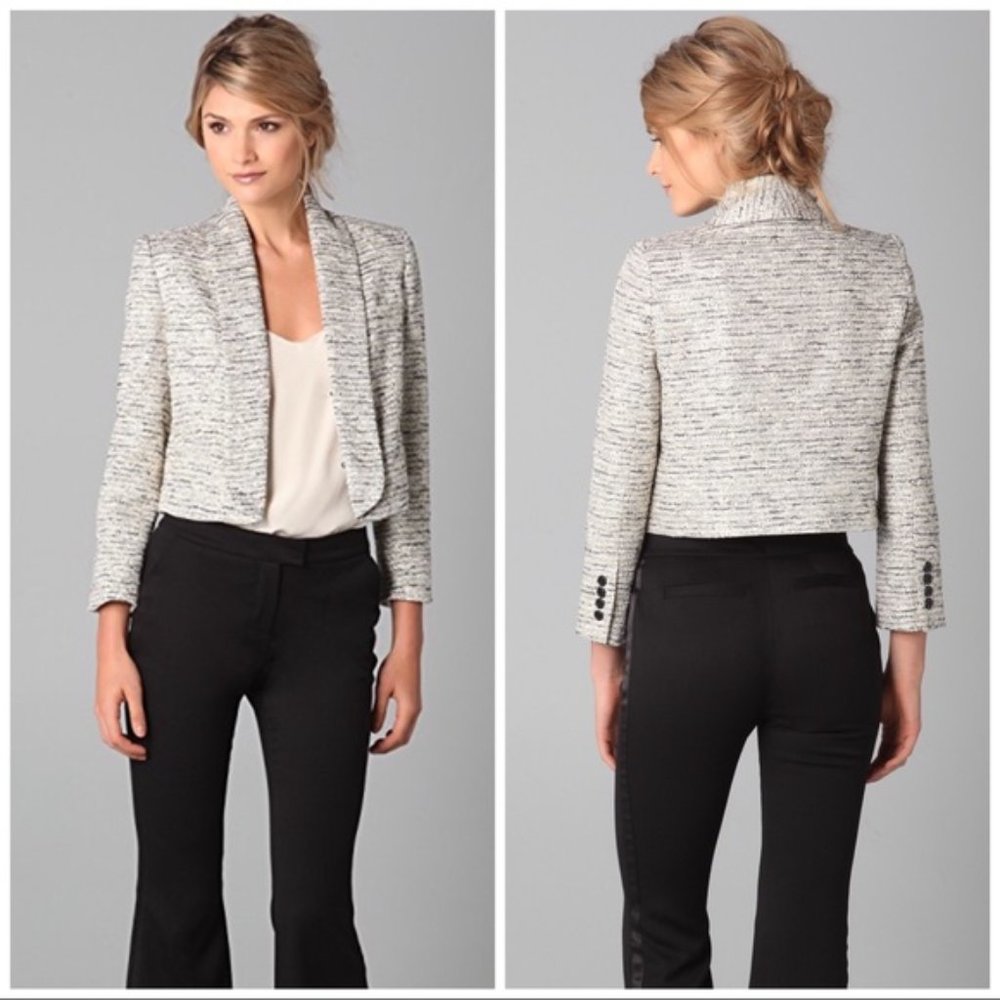 NWT Alice and Olivia Amelia Tweed Jacket